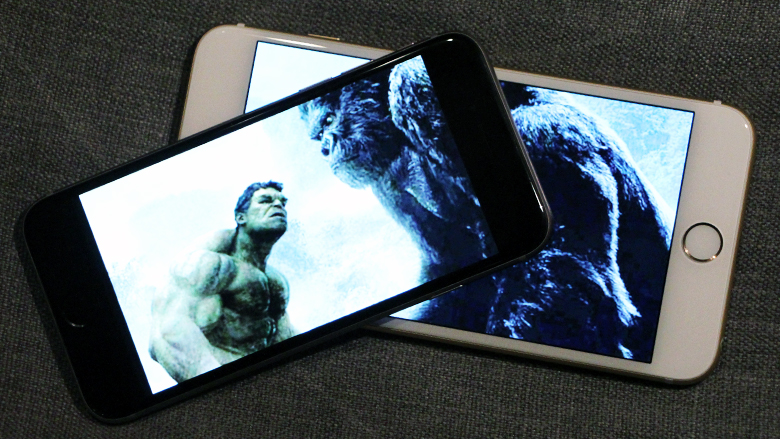 Eines größer als das andere: Das iPhone 6 (Hulk) und das iPhone 6 Plus (King Kong). © Jakob Steinschaden